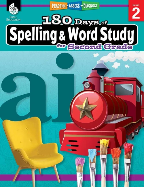 180 Days Of Spelling And Word Study: Grade 2 - Daily Spelling Workbook For Classroom And Home, Cool And Fun Practice, Elementary School Level ... Challenging Concepts (180 Days Of Practice)