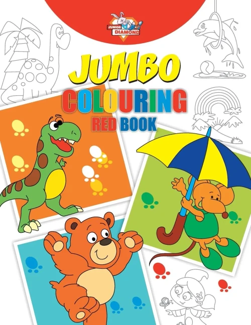 Jumbo Colouring Red Book For 4 To 8 Years Old Kids Best Gift To Children For Drawing, Coloring And Painting