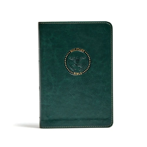 Csb Military Bible, Green Leathertouch
