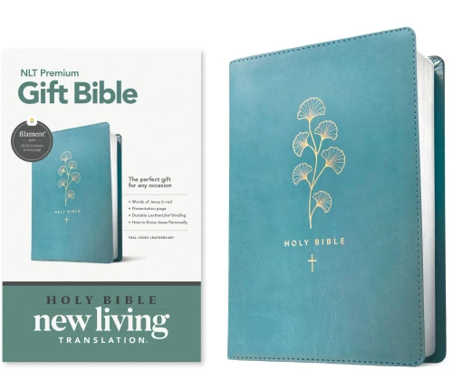Premium Gift Bible Nlt, Filament Enabled (Leatherlike, Teal Cross, Red Letter)