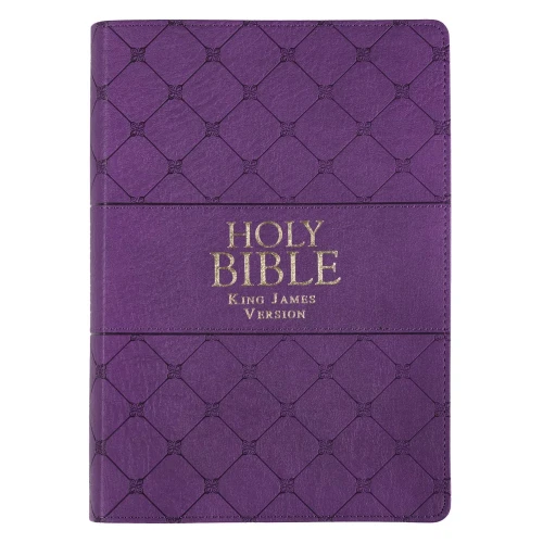 Kjv Holy Bible, Super Giant Print, Purple Faux Leather W/Ribbon Marker, Red Letter, King James Version