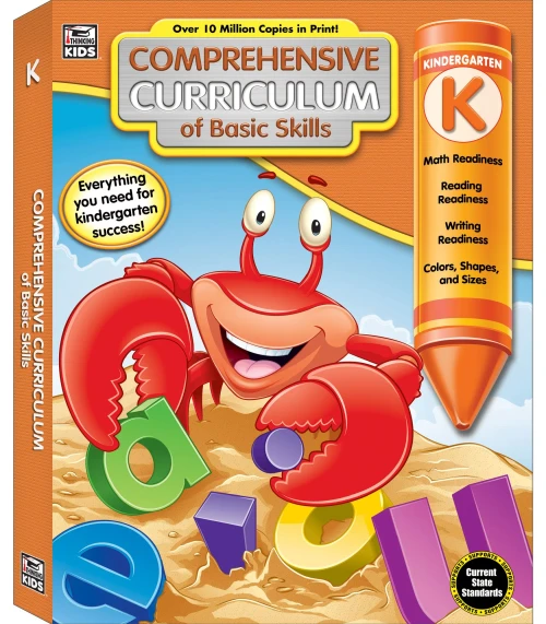 Comprehensive Curriculum Of Basic Skills Workbook For Kindergarten—State Standard Reading And Math Lesson Plans, Phonics, Counting, Shapes, Time (544 Pgs)