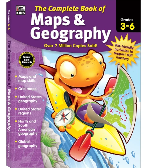 Carson Dellosa Complete Book Of Maps And Geography Workbook For Kids?çögrades 3-6 Map Types, Global Geography, United States Geography And Regions (416 Pgs)