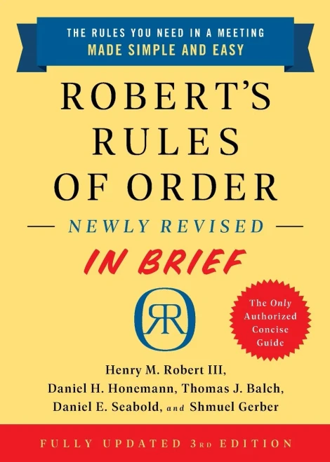 Robert's Rules of Order Newly Revised In Brief, 3rd edition