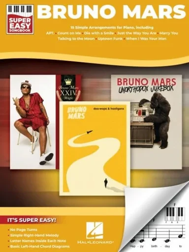 Bruno Mars - Super Easy Songbook: 15 Simple Arrangements for Piano with Lyrics