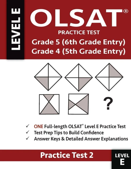 Olsat Practice Test Grade 5 (6Th Grade Entry) & Grade 4 (5Th Grade Entry)-Test 2: One Olsat E Practice Test, Gifted And Talented 6Th Grade & 5Th Grade ... 5 Test For Sixth Grade Entry, Otis-Lennon