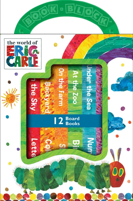 World Of Eric Carle, My First Library Board Book Block 12-Book Set - First Words, Alphabet, Numbers, And More! - Pi Kids