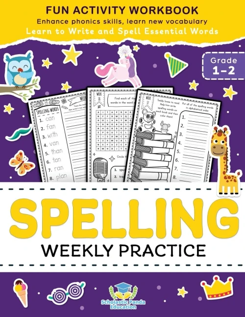 Spelling Weekly Practice For 1St 2Nd Grade: Learn To Write And Spell Essential Words Ages 6-8 | Kindergarten Workbook, 1St Grade Workbook And 2Nd ... ... + Worksheets (Coloring Books For Kids)