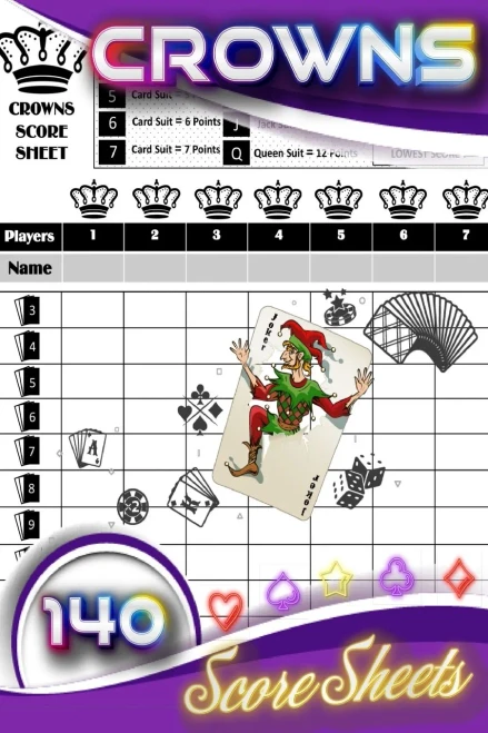 Crowns Score Sheet: Pocket Size 6 X 9 Inches