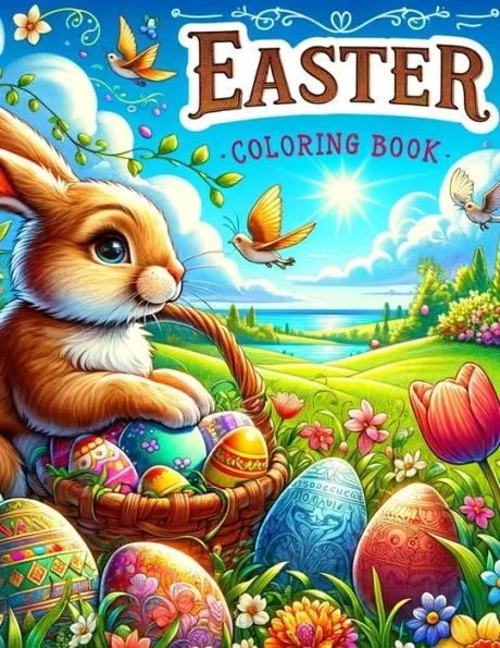 Easter Coloring Book: Hop into the Fun with Delightful Easter Scenes, Each Page Brimming with Bunnies, Eggs, and Springtime Cheer, Ready for