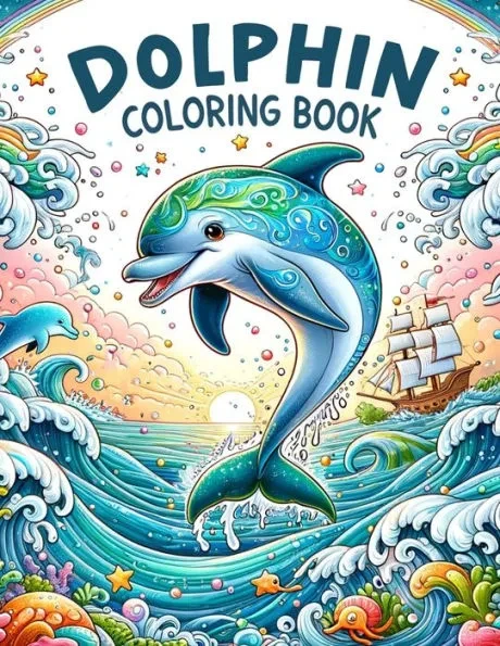 Dolphin Coloring Book: Every Page is an Invitation to Explore and Color, Providing Kids with a Gateway to Express Their Love for Dolphins and