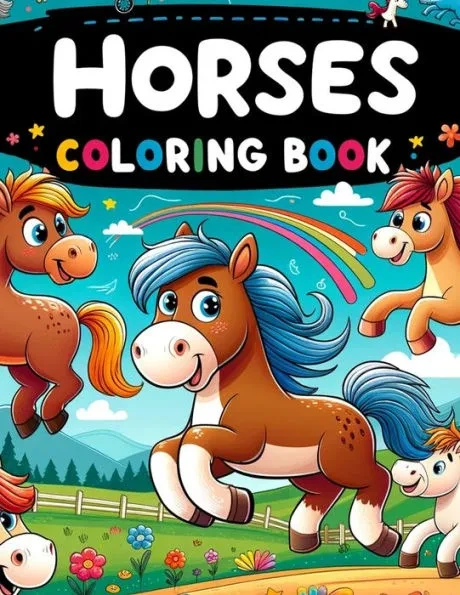 Horses Coloring Book: Let the Spirit of Horses Gallop Through Your Adventure, Featuring Lovable Equine Characters Tailored Especially for Ki