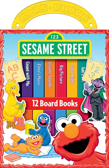 Sesame Street Elmo, Big Bird, And More! - My First Library Board Book Block 12-Book Set Â First Words, Shapes, Counting, Colors, And More! - Pi Kids