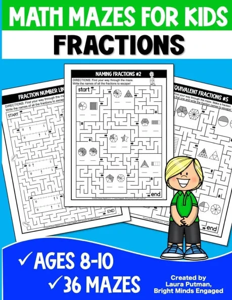 Math Mazes for Kids Fractions