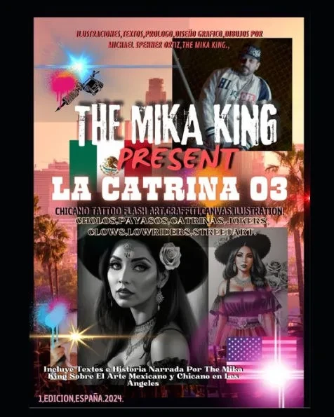 LA Catrina 03 The Mika King chicano tattoo flash, graffiti, canvas, ilustration.: La Catrina 03 By The Mika King chicanotattooflash, graffiti, canvas,