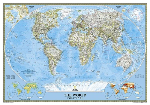 National Geographic: World Classic Wall Map (43.5 X 30.5 Inches) (National Geographic Reference Map)