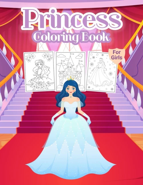 Princess Coloring Book For Girls: Kids Coloring Book Filled With Princesses Designs, Cute Gift For Girls Ages 4-8