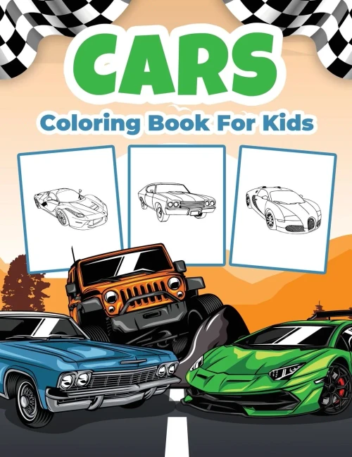 Cars Coloring Book For Kids: Kids Coloring Book Filled With Cars Designs, Cute Gift For Boys And Girls Ages 4-8