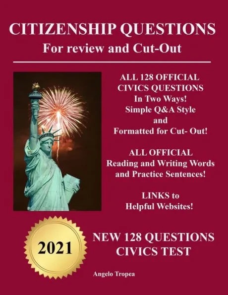 Citizenship Questions For Review And Cut-Out: New 128 Questions Citizenship Test