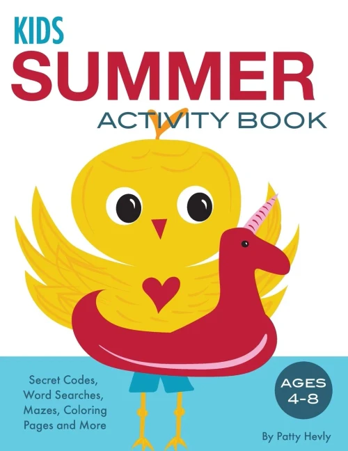 Kids Summer Activity Book: Secret Codes, Word Searches, Mazes, Coloring Pages and More, Ages 4-8