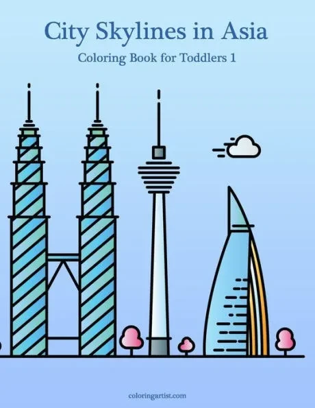 City Skylines in Asia Coloring Book for Toddlers 1