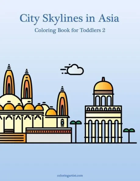 City Skylines in Asia Coloring Book for Toddlers 2