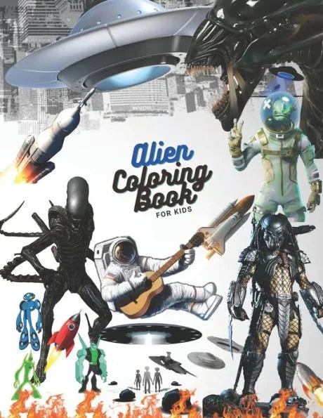 Alien Coloring Book: 50 Alien Coloring Pages For Kids, size (8.5 x 11)