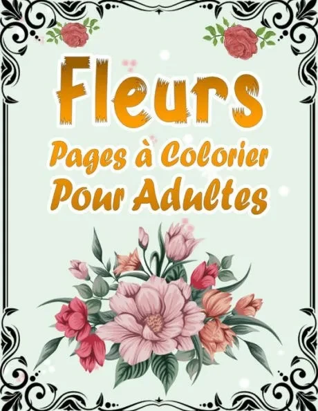 Fleurs Pages à Colorier Pour Adultes: 50 Motifs Floraux Anti-stress et Relaxant - Album Coloriage pour les Seniors et les Adultes - Magnifiques Compos