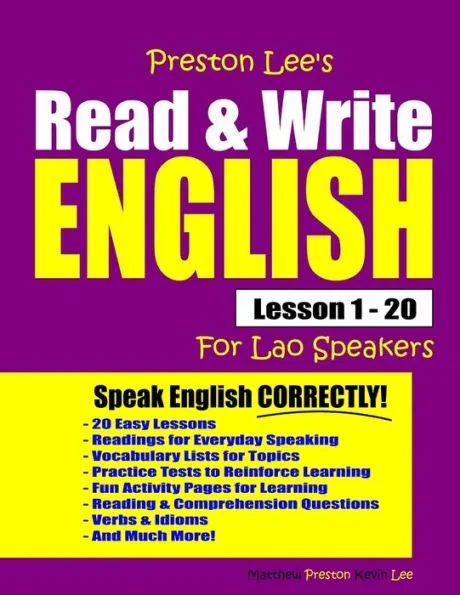 Preston Lee's Read & Write English Lesson 1 - 20 For Lao Speakers