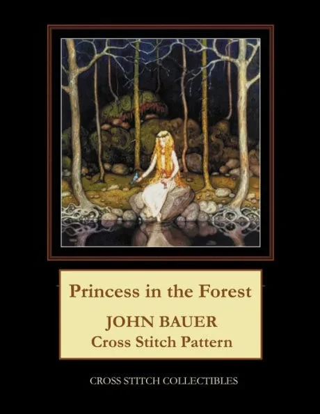 Princess in the Forest: John Bauer Cross Stitch Pattern Large Print