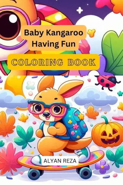 Baby Kangaroo Having Fun Coloring Book
