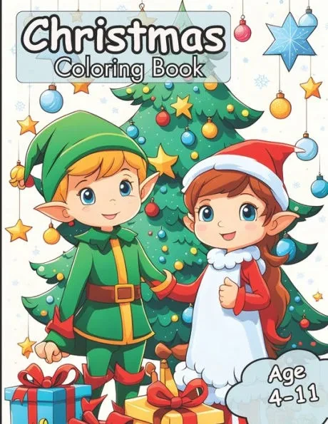 Christmas Coloring Book: For Kids Ages 4-12 (Magic Brush Creations): Awesome Christmas coloring book for kids.