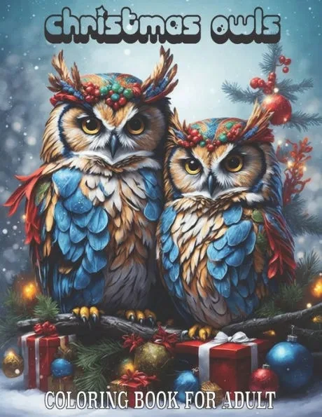 Christmas Owls Coloring Book For Adult: Beautiful Christmas Owls Coloring Pages For Kids, Teens To Relieve Stress And Relaxing: Awesome Christmas Gift