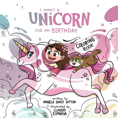 I Want a Unicorn for my Birthday-Coloring Book (4) (Adventures of Rosie and Sadie Cat)