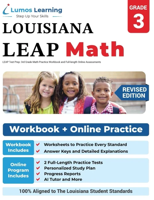 LEAP Test Prep: 3rd Grade Math Practice Workbook and Full-length Online Assessments: LEAP Study Guide