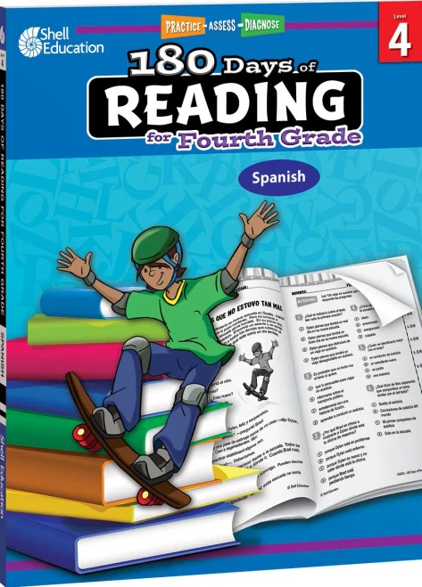 Shell Education SEP126832 180 Days of Reading for Fourth Grade Spanish44; Multi Color