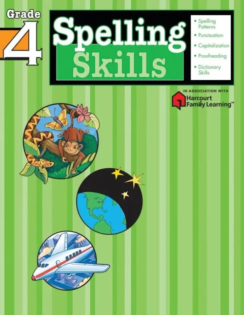Spelling Skills: Grade 4 (Flash Kids Harcourt Family Learning)