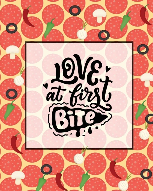 Love At First Bite, Pizza Review Journal: Record & Rank Restaurant Reviews, Expert Pizza Foodie, Prompted Pages, Remembering Your Favorite Slice, Gift, Log Book