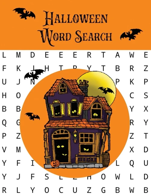 Halloween Word Search: Puzzles Activity Book, Fun For Kids & Adults, Puzzle Activities Gift, With Solutions Pages
