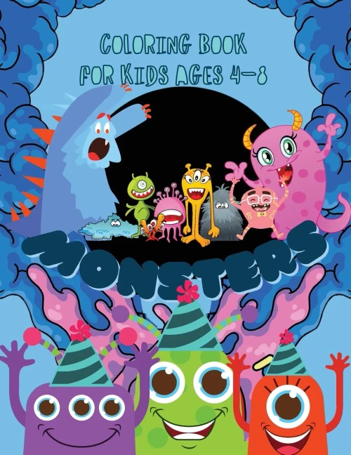 Monsters Coloring Book: Cool, Funny and Quirky Monster Coloring Book For Kids ages 4-8. My First Big Book of Monsters Coloring Book, Great Gift for Ki