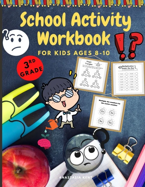 School Activity Workbook for kids Ages 8-10: Brain Challenging Activity Book, Math, Writing and More (9781803530000)