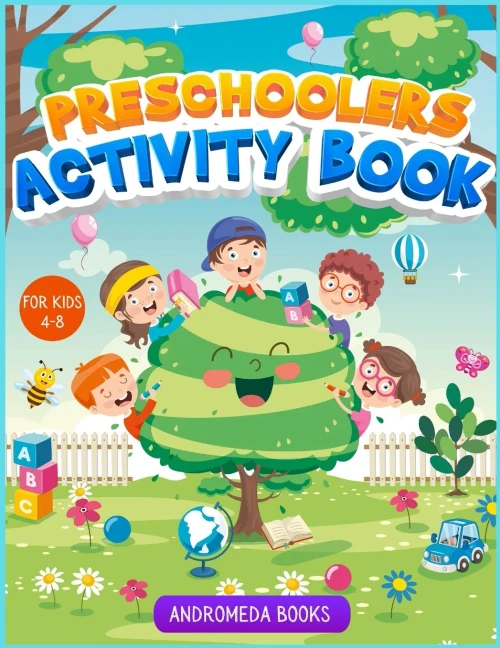 Preschoolers Activity Book for kids 4-8: A coloring book with scissors skills, connect the dots and dot markers activities for children (Paperback)