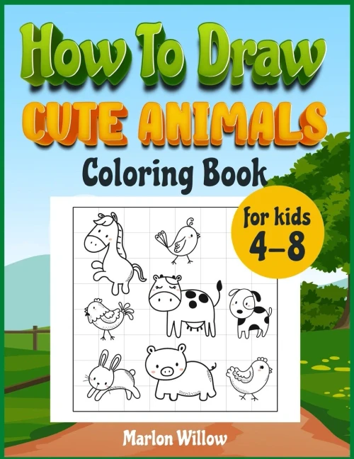 How to draw cute animals coloring book for kids 4-8: An Activity book with cute puppies, perfect for boys and girls, to learn while having fun! (Paperback)