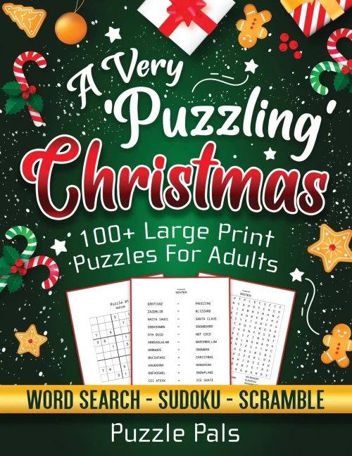 A Very Puzzling Christmas : 100+ Large Print Puzzles For Adults