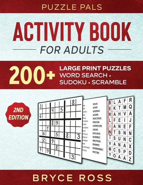Activity Book For Adults : 200+ Large Print Puzzles