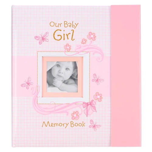 Christian Art Gifts Girl Baby Book of Memories Pink Keepsake Photo Album | Our Baby Girl Memory Book | Baby Book with Bible Verses, The First Year