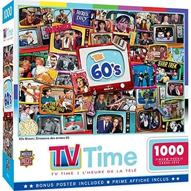 1000 Piece Jigsaw Puzzle for Adult, Family, Or Kids - 60'S Shows by Masterpieces - 19.25"X26.75" - Family Owned American Puzzle Company