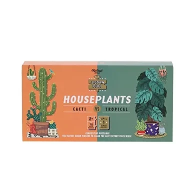 Houseplants Cacti vs Tropical Two 70-Piece Jigsaw Duel Puzzles