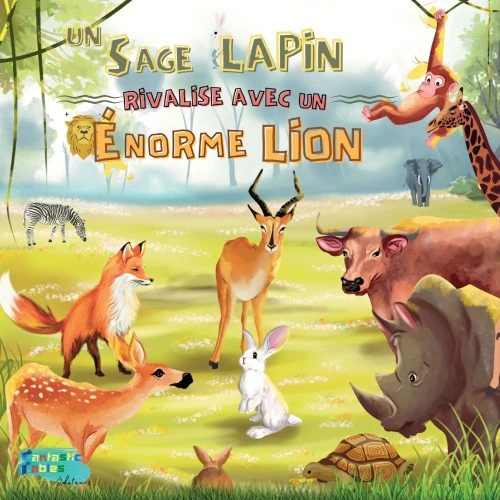 Un Sage Lapin Rivalise Avec Un Énorme Lion : Une Histoire Morale Illustrée Sur Les Animaux De La Jungle Pour Les Cadeaux D'Enfants