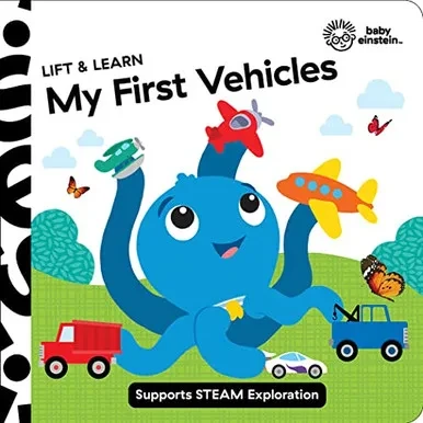 Baby Einstein - My First Vehicles Lift And Learn Lift The Flap Board Book - Supports Steam Exploration - Pi Kids